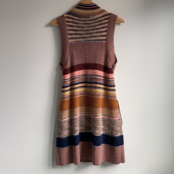 Missoni Sleeveless Striped Dusty Pink Wool Cardigan - Picture 7 of 14
